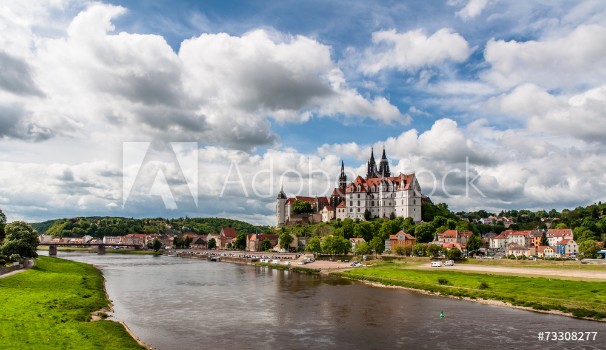 Bild på Meissen Castle and Elbe river panorama